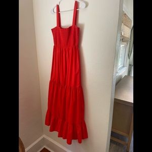 ZARA maxi dress, red/orange, worn once, 85% Polyester 15% Cotton, size M